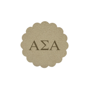 Alpha Delta Pi Sorority Scalloped Faux Suede Car Coasters
