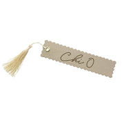 Chi Omega Scalloped Faux Suede Bookmark