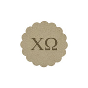 Alpha Chi Omega Sorority Greek letter scalloped faux suede sticker patch