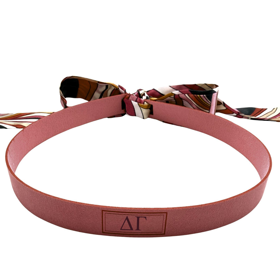 Sorority Greek Letter Faux Suede and Satin Scarf Bands