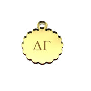 Sorority Scallop Round Acrylic Charm - Scarf Tie Option