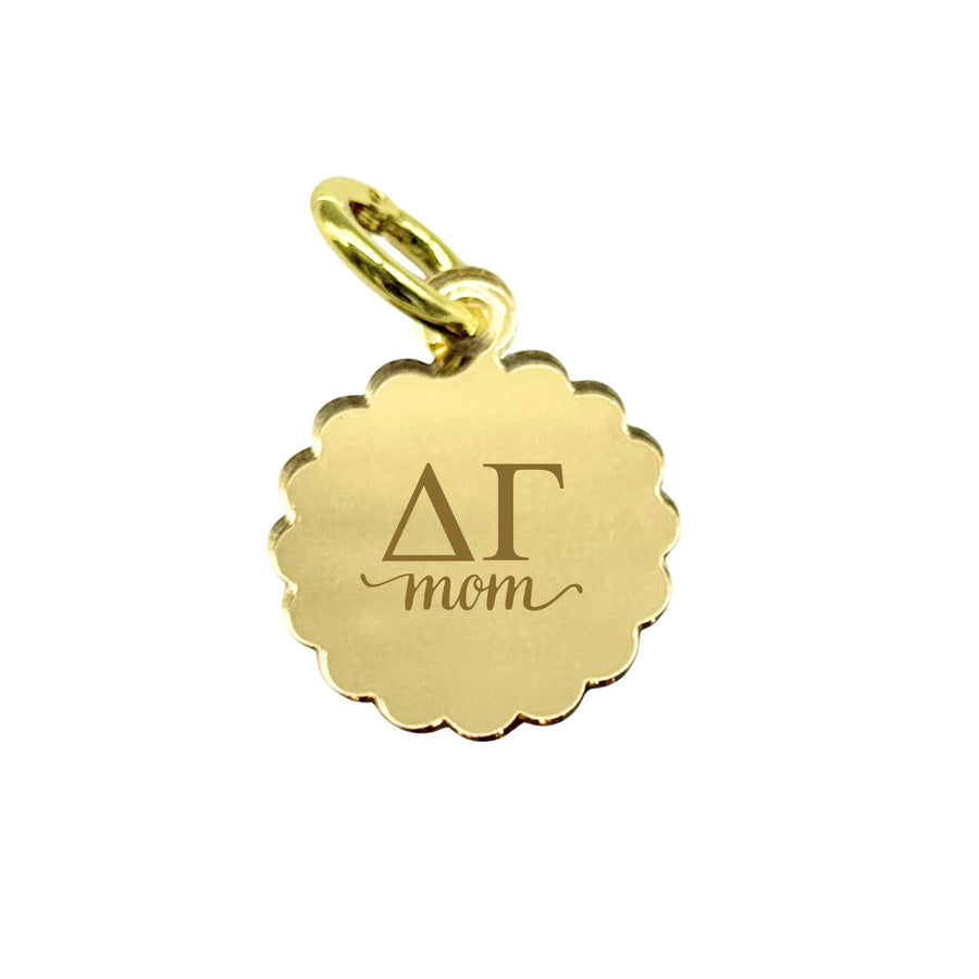 Delta Gamma MOM Scallop Acrylic Charm with Scarf Tie Option