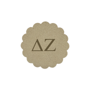 Alpha Gamma Delta Sorority Greek Letter Scalloped Faux Suede Sticker Patch