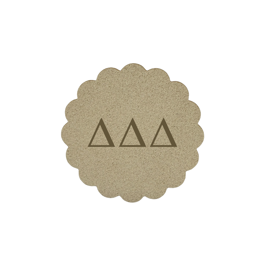Alpha Gamma Delta Sorority Greek Letter Scalloped Faux Suede Sticker Patch