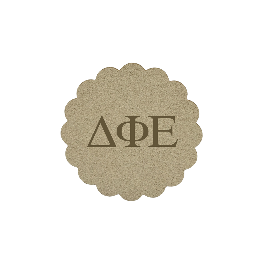 Alpha Gamma Delta Sorority Greek Letter Scalloped Faux Suede Sticker Patch
