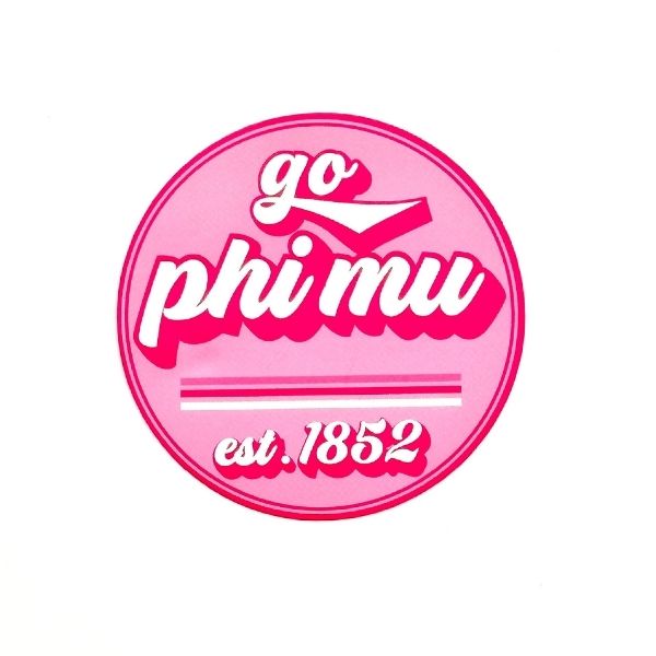 Phi Mu - Decal Sticker with GoSorority Design