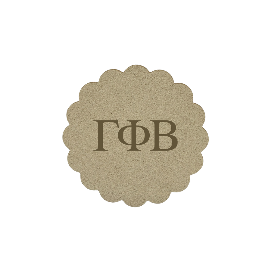 Alpha Gamma Delta Sorority Greek Letter Scalloped Faux Suede Sticker Patch