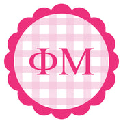 Sorority Vinyl Decal Stickers - Die-Cut Scallop Gingham Design