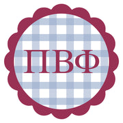 Sorority Vinyl Decal Stickers - Die-Cut Scallop Gingham Design