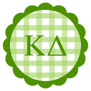 Sorority Vinyl Decal Stickers - Die-Cut Scallop Gingham Design