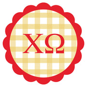 Sorority Vinyl Decal Stickers - Die-Cut Scallop Gingham Design