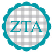 Sorority Vinyl Decal Stickers - Die-Cut Scallop Gingham Design