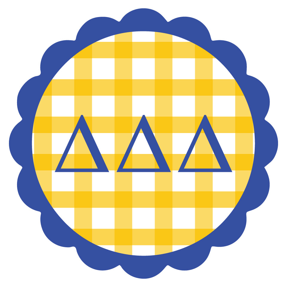 Sorority gingham scalloped vinyl decal sticker