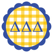 Sorority gingham scalloped vinyl decal sticker