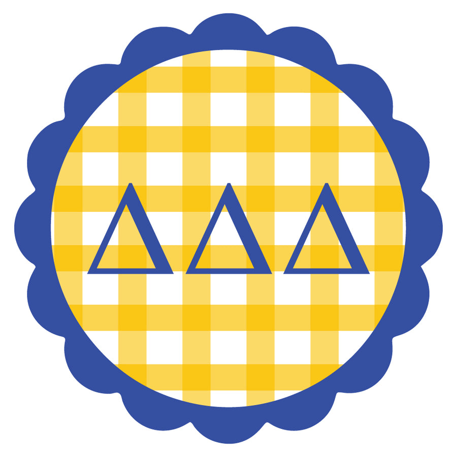 Sorority gingham scalloped vinyl decal sticker