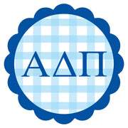 Sorority Vinyl Decal Stickers - Die-Cut Scallop Gingham Design