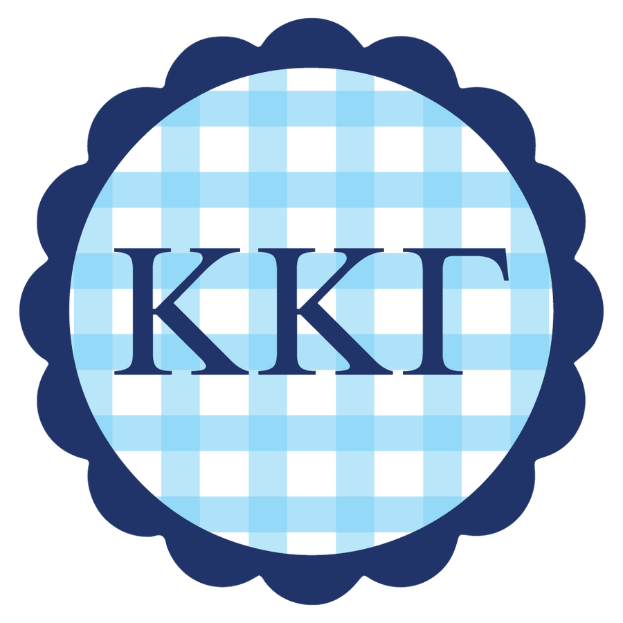 Kappa Kappa Gamma Vinyl Decal Stickers - Die-Cut Scallop Gingham Design