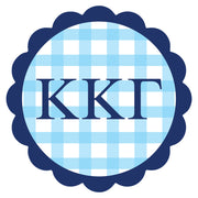 Sorority Vinyl Decal Stickers - Die-Cut Scallop Gingham Design