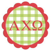 Sorority Vinyl Decal Stickers - Die-Cut Scallop Gingham Design
