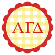 Sorority Vinyl Decal Stickers - Die-Cut Scallop Gingham Design