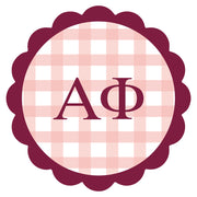 Sorority Vinyl Decal Stickers - Die-Cut Scallop Gingham Design