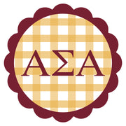 Sorority Vinyl Decal Stickers - Die-Cut Scallop Gingham Design