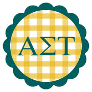 Sorority Vinyl Decal Stickers - Die-Cut Scallop Gingham Design
