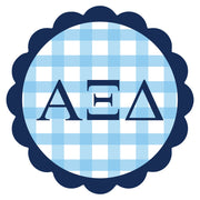 Sorority Vinyl Decal Stickers - Die-Cut Scallop Gingham Design