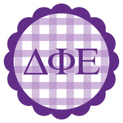 Sorority Vinyl Decal Stickers - Die-Cut Scallop Gingham Design