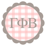 Sorority Vinyl Decal Stickers - Die-Cut Scallop Gingham Design