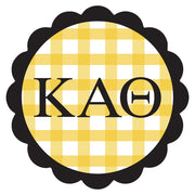 Sorority Vinyl Decal Stickers - Die-Cut Scallop Gingham Design