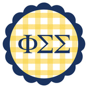 Sorority Vinyl Decal Stickers - Die-Cut Scallop Gingham Design