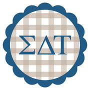 Sorority Vinyl Decal Stickers - Die-Cut Scallop Gingham Design