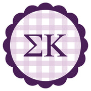 Sorority Vinyl Decal Stickers - Die-Cut Scallop Gingham Design