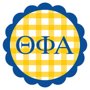 Sorority Vinyl Decal Stickers - Die-Cut Scallop Gingham Design