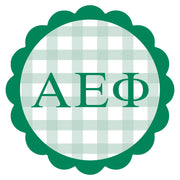 Sorority Vinyl Decal Stickers - Die-Cut Scallop Gingham Design