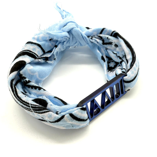 Alpha Delta Pi - Bandana Wrap w/ Metallic Acrylic Slide