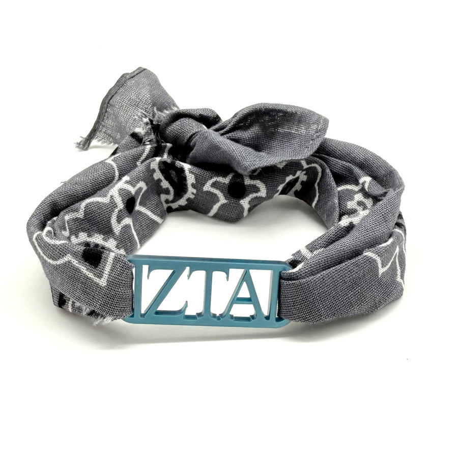 Zeta Tau Alpha - Bandana Wrap w/ Metallic Acrylic Slide