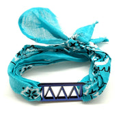 Delta Delta Delta - Bandana Wrap w/ Metallic Acrylic Slide