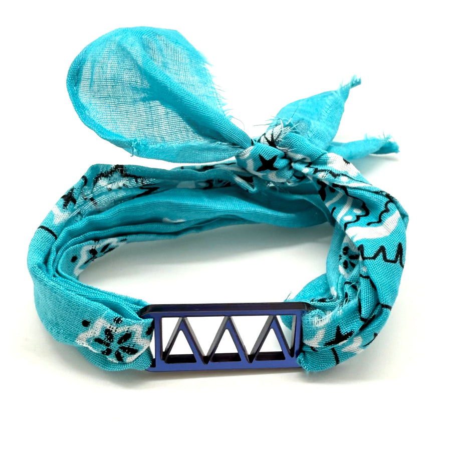 Delta Delta Delta - Bandana Wrap w/ Metallic Acrylic Slide
