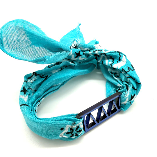 Delta Delta Delta - Bandana Wrap w/ Metallic Acrylic Slide