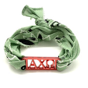 Alpha Chi Omega - Bandana Wrap w/ Metallic Acrylic Slide