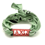 Alpha Chi Omega - Bandana Wrap w/ Metallic Acrylic Slide