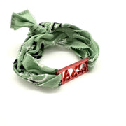 Alpha Chi Omega - Bandana Wrap w/ Metallic Acrylic Slide