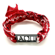 Alpha Omicron Pi - Bandana Wrap w/ Metallic Acrylic Slide