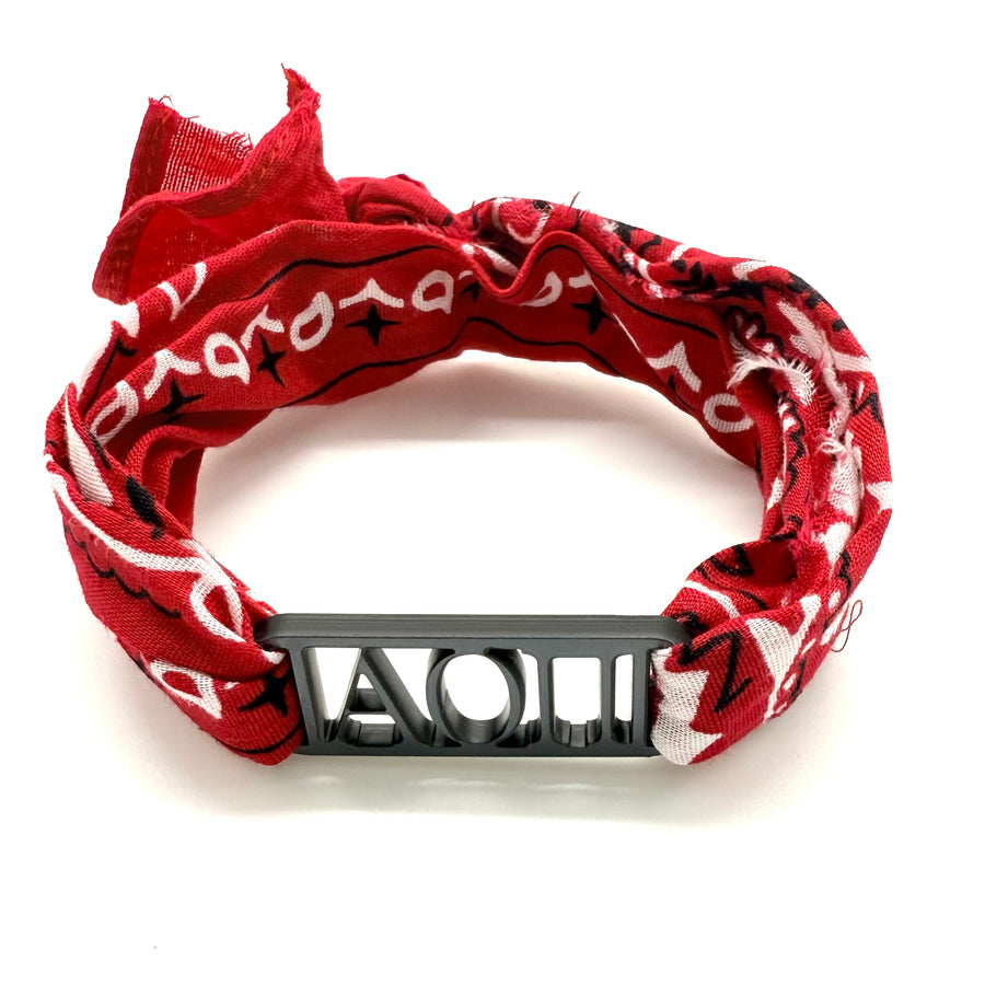 Alpha Omicron Pi - Bandana Wrap w/ Metallic Acrylic Slide
