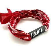 Alpha Omicron Pi - Bandana Wrap w/ Metallic Acrylic Slide