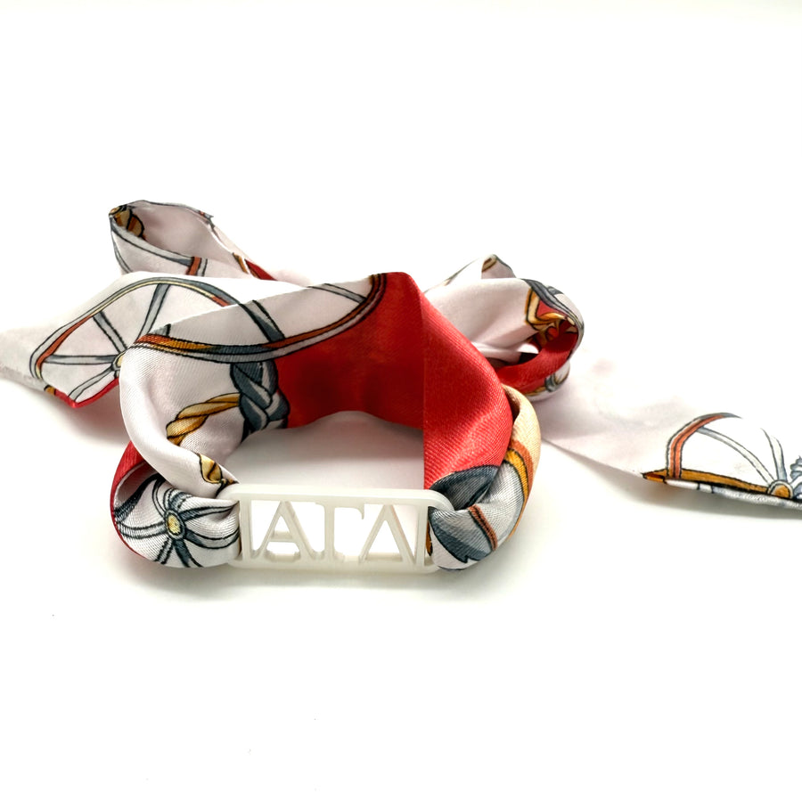 Alpha Gamma Delta - Tie Scarf with Sorority Greek Slide