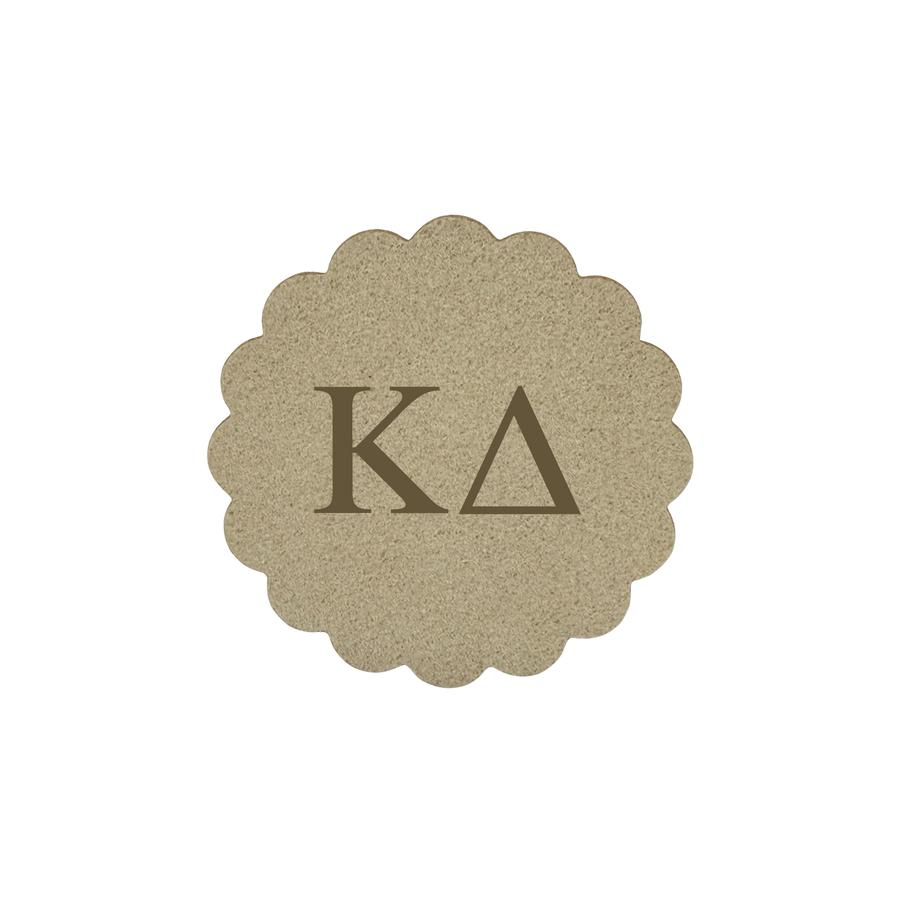 Alpha Epsilon Phi Sorority Scalloped Faux Suede Car Coasters
