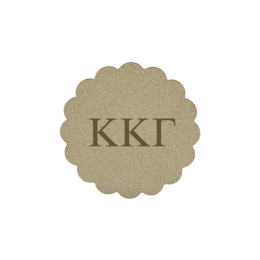 Alpha Epsilon Phi Sorority Scalloped Faux Suede Car Coasters